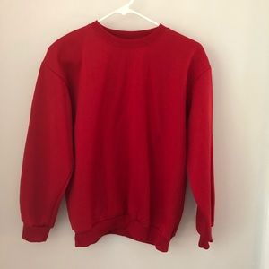Red crew neck sweater